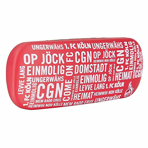 Köln Cologne 1. FC Brillenetui - Ungerwähs rot Hartschale Etui mit Putztuch Plus Lesezeichen I Love Köln, Einheitsgröße