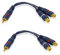 iYueMps 2 Piezas Cable RCA Audio Y Cinch 15cm Adaptador Rca 1 Macho 2 Hembra,Cinch 1 Macho a 2 Hembra RCA Cables para cable Subwoofer Activo, Cable Auxiliar Coche, Audio Altavoces
