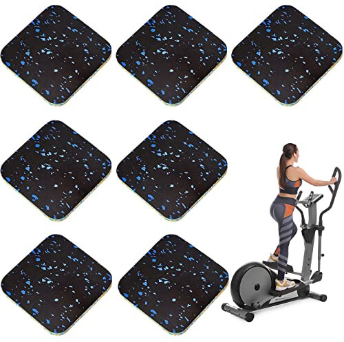 16 Stück Trainingsgeräte Matte Laufband 9.9x9.9x0.4 Zoll Pads Gummimatten für Gym Bodenmatte Schutzmatte Laufband Matten für Teppich Anti-Rutsch Laufband Pad für Hartholzboden Schutz Zuhause Fitness