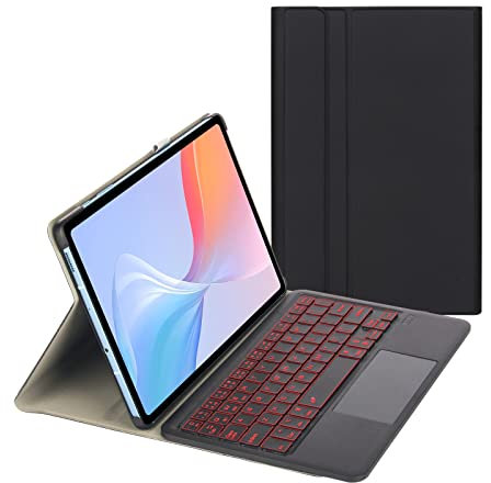 Custodia con Tastiera per Samsung Galaxy Tab A7 10.4 - Tastiera Bluetooth Retroilluminata A 7 Colori con Touchpad per SM-T500/T505/T507 2020,Nero,Black Keyboard