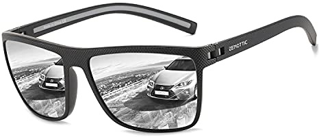 ZENOTTIC Polarisierte Sonnenbrille Herren Leichte TR90 Rahmen UV400 Schutz Quadrat Sonnenbrillen