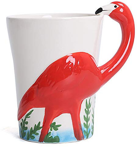 ZPPLD Tasse à café 3D flamant rose, tasse à café en céramique de 400 ml, tasses à café en grès, tasses à thé, tasse à café en porcelaine, tasses à cappuccino