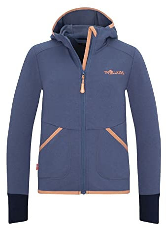 Trollkids Girls Saltfjord Jacket 110, Lotus Blue/Dahlia