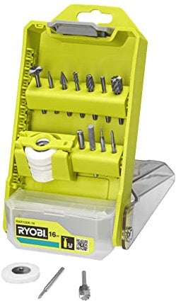Coffret 16 accessoires pour la gravure et la sculpture, idéal pour l'utilisation sur le bois, le métal, la pierre et le verre