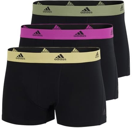 adidas Herren Trunk (3PK) -Active Flex Cotton 4A1M02 Boxer Shorts, 932 Assorted, S (Pack of 3)