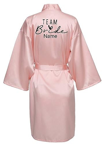 JPHCHSC Personalizzazione Vestaglia da Sposa in Bianco Festa della Sposa in Satin Vestaglia Donna 71