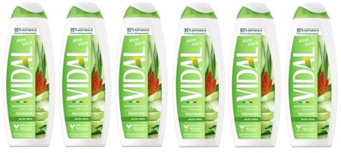 Vidal, detergente per il corpo bagnodoccia, gel doccia con aloe vera, confezione da 6