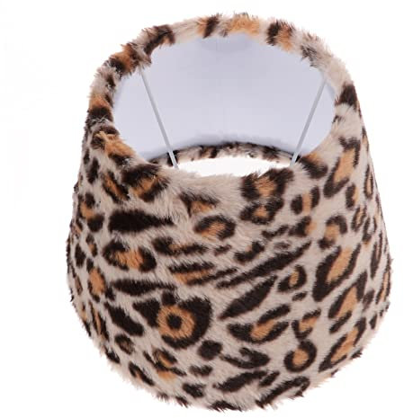 MUCKLILY Plüsch Lampenschirm Leopardmuster Tischlampe Nachttischlampe Abdeckung Kreativ Weich Wohnzimmer Hotel Dekoration