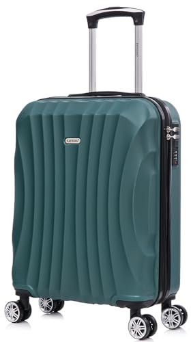 RAYKONG Valigia a mano 55x40x20cm (44L) in ABS - capacità massima - lucchetto incorporato - 20 pollici - (RK03|Verde)
