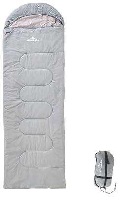 Nature Link Leichter Schlafsack, Nylon-Schale und Futter, wasserdicht, kompakt, mit Kapuze, Umschlagschlafsack, ideal für 3 Jahreszeiten, Outdoor-Rucksackreisen, Wandern, Camping, für Erwachsene und