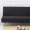 WWQQKJ Sofabezug ohne Armlehnen, einfarbig, 2/3-Sitzer, dehnbar, schmutzabweisender Bezug for Schlafsofa, waschbar, rutschfest, faltbar, Clic-Clac-Sofabezug(Black,190-230cm)