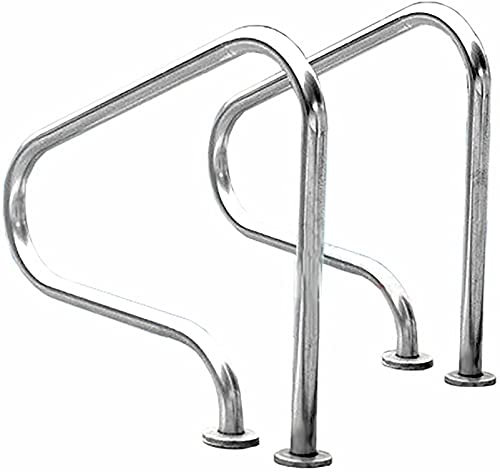 Pasamanos de Seguridad para Piscinas Resistentes, 2 pasamanos para escaleras con Bridas, pasamanos para Piscina, Acero Inoxidable 304, Resistencia a Altas temperaturas para diverso