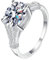 Gualiy Verlobungsring Weißgold 585, 14 Karat Eheringe Silber Damen Solitär Ring mit Oval Labor Diamant 3ct Ringe Größe 49