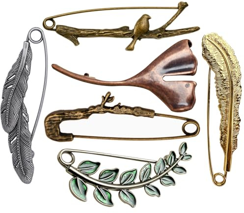Retro-Sicherheitsnadeln für Kleidung – Vintage-Broschen und Anstecknadeln für Frauen, Ginkgo-Blatt-Brosche mit elegantem Silber und Bronze, perfekt für den täglichen Gebrauch und Geschenke (gemischte