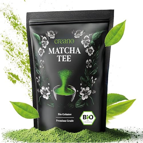 Creano Tè Matcha Biologico 100 g – Qualità Premium, Ideale per Bere, Latte Matcha, Frullati e Bubble Tea – Novità 2024*