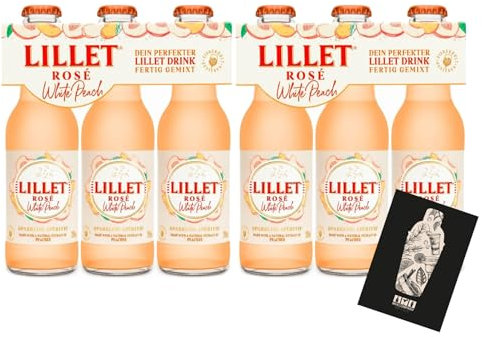 Individuelles Set mit Lillet Rose White Peach ready to drink Mischgetränk 6er Set - 6x 200ml (10,3% vol) - [Enthält Sulfite]
