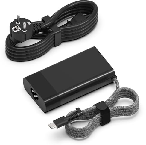 Hafiuege 65W USB C Cargador portátil para HP Spectre, Envy, Chromebook, Pavilion, Elitebook, ProBook, Cable Trenzado PC Tipo C Corriente de Ordenador Adaptador