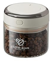 IRCtek Contenedor de almacenamiento de granos de café con válvula unidireccional, tapa hermética, rastreador de fecha para café y más alimentos frescos y almacenamiento, recipiente de café de vidrio