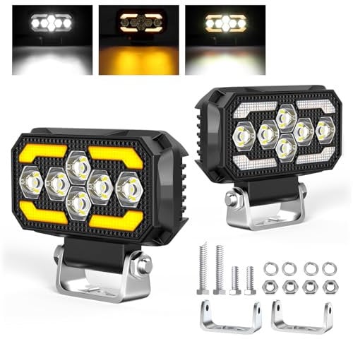 antom 2 Stück LED Arbeitsscheinwerfer 168W 9-60V 18000 Lumen led Scheinwerfer IP68 Wasserdicht 5 Zoll zusatzscheinwerfer für Bagger,Traktoren,Schlepper,ATV, Lkw,Geländewagen,Motorräder