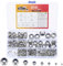 215pcs Nylock Assorted Nuts, Nylon Lock Nuts with Nylon Insert Locknuts Assortment Kit, Self-locking Hex Nut, Metal Self Locking Nut for Bolts Screws, M2 M3 M4 M5 M6 M8 M10 M12