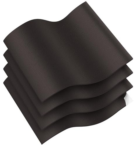 Vicloon Kunstleder selbstklebend,4 Stück Leder Reparatur Patch 19X14cm,Verschleißfest und Kratzfest Leder Patch für Couch Autositz Sofa Möbel Leder Reparatur, Leder Renovierung(Kaffee