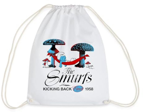 Spreadshirt Schlümpfe Retro Design Mit Schlafendem Schlumpf Turnbeutel, One Size, Weiß