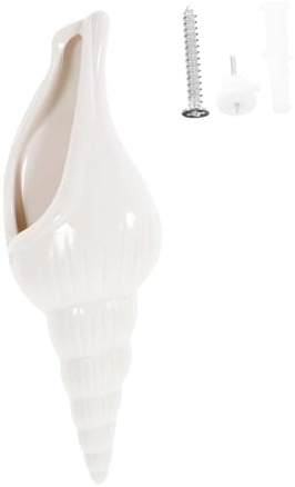GRIRIW Ceramic Wall Hanging Vase for Dried Flowers and Fresh Bouquets White Conch Designed Wall Plant Holder with Minimalistic Look and Bedroom Decor
