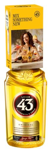 Licor 43 mit Milkshakeglas (1x 0,7L) – Cremiger Likör mit 31 Prozent – Limitierte Edition inkl. Glas in Dosenoptik – Optimal für Cocktails, Desserts und Licor 43 con Leche