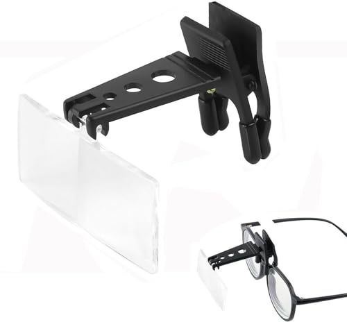 Zpeiran Aufsteckbrille Lupen Kit 1.5X 2.5X 3.5X Brillenlupenclip mit Vergrößerung,Brillen-Clip-Linsen Lesegeräteaufsatz,für Lesen,Schmuck,Elektronische Reparatur
