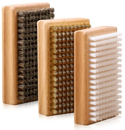 GAOUTO Lot de 3 brosses à cire pour snowboard - 12,5 x 7 x 3,5 cm - En nylon - En crin de cheval et en cuivre - Accessoire de nettoyage pour alpin, snowboard et ski nordique