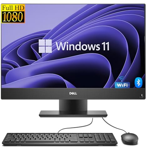 Dell Optiplex 5270 All-in-One Desktop Computer PC, Mit 21.5-Zoll-Monitor, Intel Core i7-9700, 8GB RAM, 256GB SSD, WiFi, Bluetooth, QWERTY Tastatur, Windows 11 Pro (Generalüberholt)