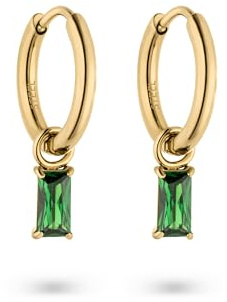 s.Oliver Damen Schmuck – Creolen aus Edelstahl mit funkelnden Steinanhängern in verschiedenen Farben – Elegant & Zeitlos schön – Perfekte Geschenkidee