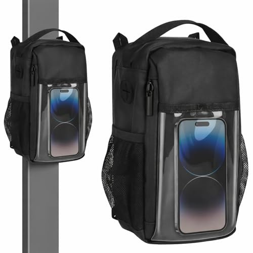 Orablooiva Magnetic Gym Bag With Transparent Phone Window Strong Magnetic Water Bottle Holder And Hands-Free Workout Pouch Secure Attachment To Machines Ideal