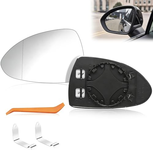 Spiegelglas Links Ersatz für Opel Corsa D 2006-2014 Corsa E 2014-2019 | Fahrerseite Beheizbar Ersatzspiegelglas Außenspiegel Glas, Verstellbar Links Rückspiegelglas ABS, Einfache Installation