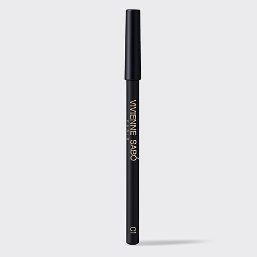 Vivienne Sabo - Eye Pencil Merci (Black Matte) – cremiger Eyeliner-Stift mit hoher Pigmentierung, langanhaltend, vielseitig für Lidstrich, Smokey Eyes & Wasserlinie, matte Nuancen