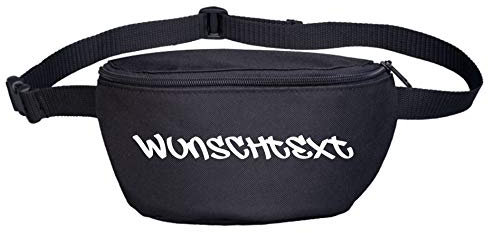 Bauchtasche mit Wunschtext - Graffitti - Bedruckt - Gürteltasche Hipbag Druckfarbe: Weiss