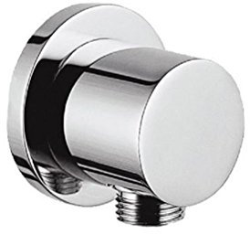 Design Wandanschluss-Bogen für Brauseschlauch 1/2 Zoll - Messing - verchromt - Massiv