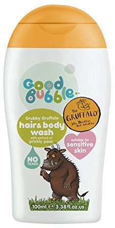 Good Bubble Gruffalo Hair and Body Wash with Prickly Pear Extract - Tear-Free and Sulphate Free Kids Body Wash for Sensitive Skin - 100ml Travel Size