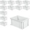 12x Euro-Stapelbehälter mit 2 Griffleisten, LxBxH 400x300x220 mm, 21 Liter, weiß