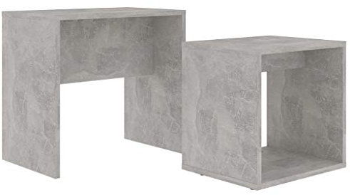 vidaXL Set Tavolini da caffè Grigio Cemento 48x30x45 cm in Truciolato