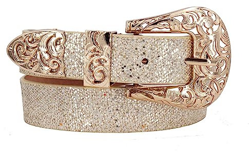 EANAGO goldener Glitzergürtel >GOLDSTAUB< für Kinder - moderner Gürtel für Mädchen von ca. 3-12 Jahren - glitzernder Mädchengürtel mit aufwendiger Schnalle - für Taillen von 52-67 cm