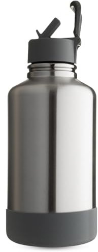 BOTL – Extra Large Huge Epic Stainless Steel Bottle, Leakproof Straw lid with Thermal Insulation, Beer Growler, Gym Keg, 64oz - Half a gallon - Stainless steel - 2 litre