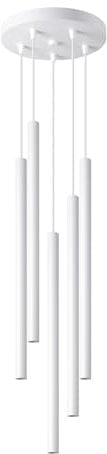 SOLLUX lighting Hängelampe Pendelleuchte Hängeleuchte Deckenlampe Lampe Decke Stahl 5 Flammig 19,5 x 19,5 x 104 cm Pastelo