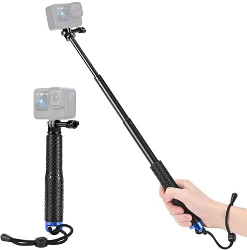 Bastone Subacquea per GoPro, 49cm Bastone Selfie Telescopico Impermeabile per GoPro Hero 13/12/11/10/9/, DJI Osmo Action 5 Pro/4, Insta360 Ace Pro e altre Action Camera