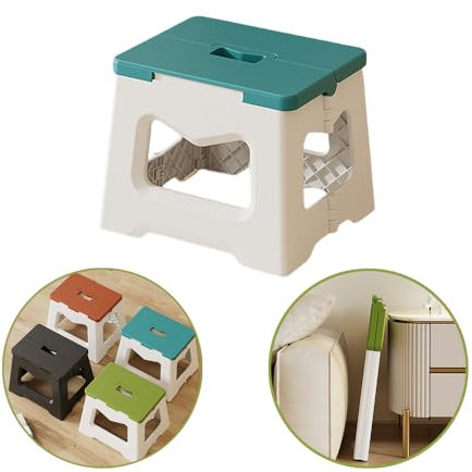 Ollimy Tabouret Pliable pour Enfants, Petit Marchepied Pliable Plastique, Escabeau Pliant Portable, Antidérapant Tabourets pour Home, Cuisine, Salle de Bain, Chambre, Jardin (Bleu - 19cm de Hauteur)