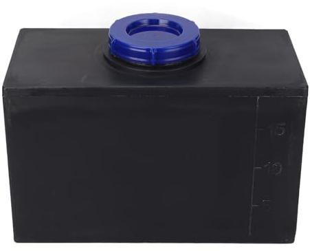 Sahgsa Depósito de agua de 5 galones, tanque de agua para autocaravana, color negro, resistente al frío, tanque de almacenamiento de agua cuadrado para remolques, barcos, yates, 15,7 X