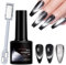 9D Cat Eye Gel Nail Polish, Black Magnetic Glitter Effect, Black Glitter Gel Nail Polish, Soak-Off UV LED Gel Polish for DIY Manicures and Professional Nail Art Designs, Long-Lasting and Easy to Apply