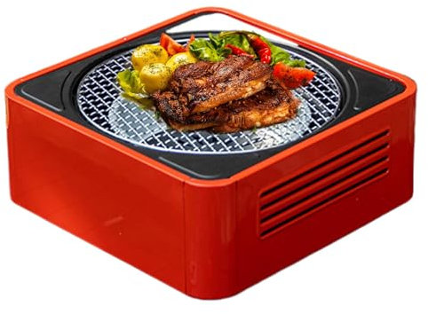 Bärbar campinggrillugn, bordsrökt grill – kolgrill campingkök – bords-campingrökugn, hushållsgrillugn för, camping, trädgård