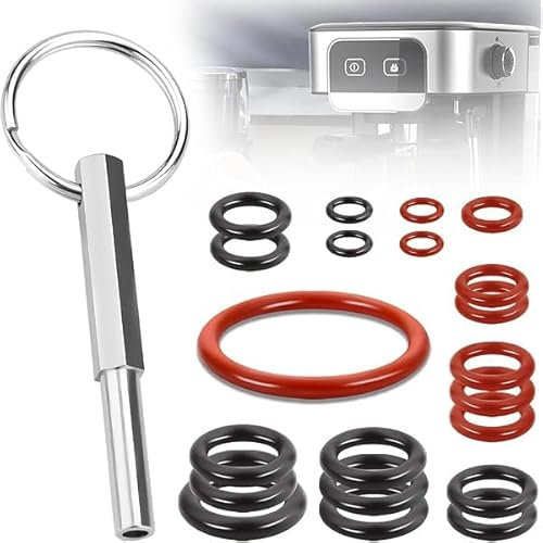 Llave de cabeza ovalada con llavero, pack de 21 juntas tóricas, compatible con máquinas de café Jura/Krups Siziliana/AEG, herramientas de reparación compatibles para máquinas de café automáticas