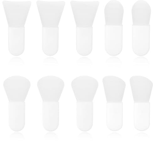 10 Pack Mini Silicone Face Mask Applicator Brush & Tool Kit - Foundation, Skincare, Serum, Cream Spatula - Hygienic, Reusable, Easy Clean (For Makeup & Body Lotion)